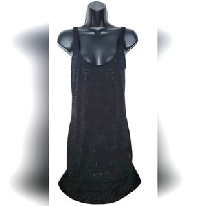 Black Dreamweight Cotton Tank Top Dress Express size Small Sequin Mini Dress S